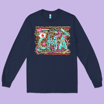 Certified Nursing Assistant Cna Long Sleeve Tee Designed By Barkaloodesign