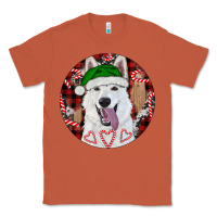 Copper Christmas White Shepherd With Buffalo Plaid Classic Tee - RanaPortraitStore