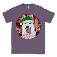 Lavender Christmas White Shepherd With Buffalo Plaid Classic Tee - RanaPortraitStore
