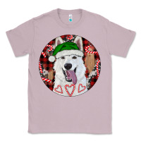 Lilac Christmas White Shepherd With Buffalo Plaid Classic Tee - RanaPortraitStore