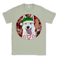 Matcha Christmas White Shepherd With Buffalo Plaid Classic Tee - RanaPortraitStore