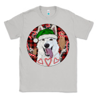 Moon Dust Christmas White Shepherd With Buffalo Plaid Classic Tee - RanaPortraitStore