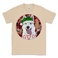 Mushroom Christmas White Shepherd With Buffalo Plaid Classic Tee - RanaPortraitStore