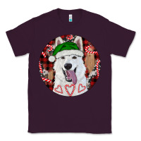Plum Christmas White Shepherd With Buffalo Plaid Classic Tee - RanaPortraitStore
