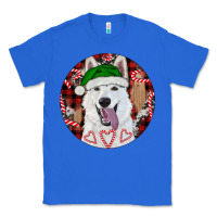 True Royal Christmas White Shepherd With Buffalo Plaid Classic Tee - RanaPortraitStore