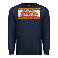 Navy god bless america sunflower license plate Premium Sweatshirt - HRA Design Shop