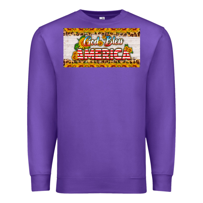 God Bless America Sunflower License Plate Premium Sweatshirt by HRA Design Shop | Teevron