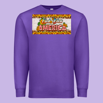 God Bless America Sunflower License Plate Premium Sweatshirt Designed By Hra Design Shop