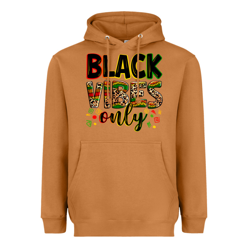 Black Vibes Only Juneteenth Heavyweight Hoodie by Zillion Design Studio | Teevron