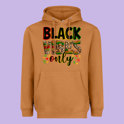 Black Vibes Only Juneteenth Heavyweight Hoodie Designed By Zillion Design Studio