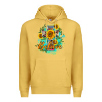 Antique Gold western belive sunflowers cross Premium Hoodie - BarkalooDesign