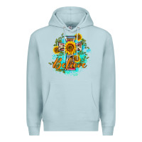 Blue Mist western belive sunflowers cross Premium Hoodie - BarkalooDesign