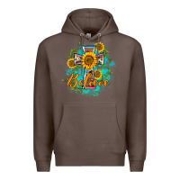 Coffee western belive sunflowers cross Premium Hoodie - BarkalooDesign
