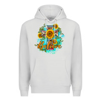 Dove Grey western belive sunflowers cross Premium Hoodie - BarkalooDesign