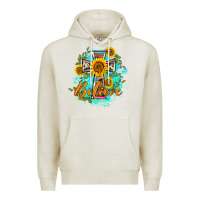 Oatmeal Heather western belive sunflowers cross Premium Hoodie - BarkalooDesign