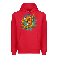 Red western belive sunflowers cross Premium Hoodie - BarkalooDesign