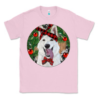 Bubblegum Pink Christmas White Shepherd With Cowhide Classic Tee - RanaPortraitStore