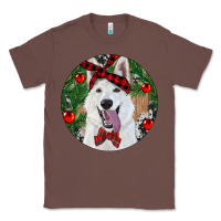 Chestnut Christmas White Shepherd With Cowhide Classic Tee - RanaPortraitStore