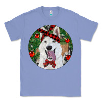 Colony Blue Christmas White Shepherd With Cowhide Classic Tee - RanaPortraitStore