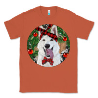 Copper Christmas White Shepherd With Cowhide Classic Tee - RanaPortraitStore