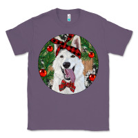 Lavender Christmas White Shepherd With Cowhide Classic Tee - RanaPortraitStore