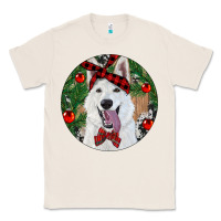 Natural Christmas White Shepherd With Cowhide Classic Tee - RanaPortraitStore