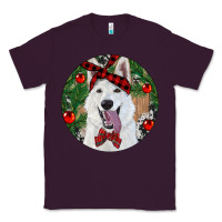 Plum Christmas White Shepherd With Cowhide Classic Tee - RanaPortraitStore