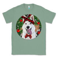 Sage Christmas White Shepherd With Cowhide Classic Tee - RanaPortraitStore