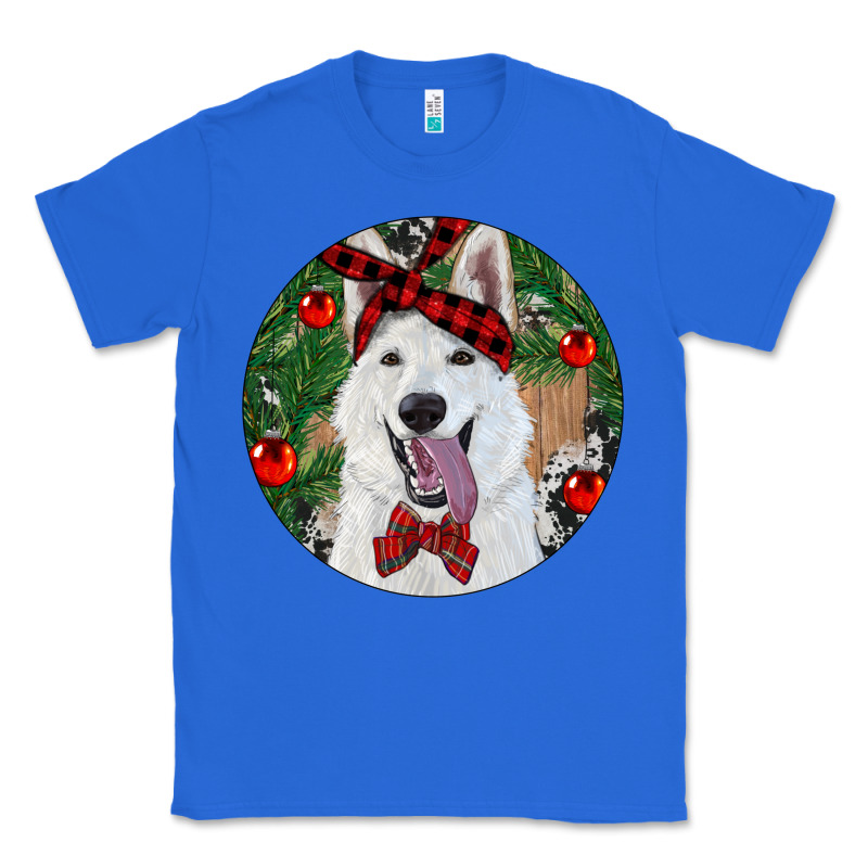 Christmas White Shepherd With Cowhide Classic Tee by RanaPortraitStore | Teevron