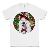 White Christmas White Shepherd With Cowhide Classic Tee - RanaPortraitStore