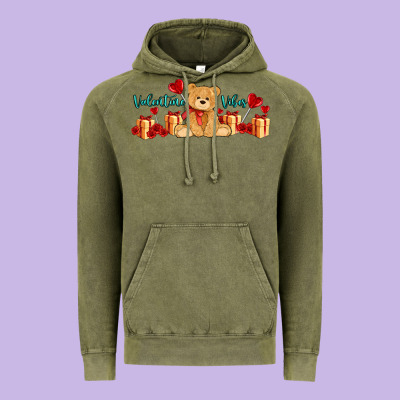 Valentines Vibes With Gifts And Bear Vintage Hoodie Designed By Adodesignshop