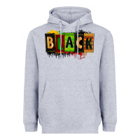 Heather Grey Black juneteenth Heavyweight Hoodie - Zillion Design Studio