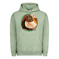 Pigment Oil Green floral leopard guinea pigs Urban Hoodie - Jasminsmagicworld