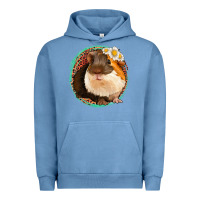 Pigment Pebble Blue floral leopard guinea pigs Urban Hoodie - Jasminsmagicworld