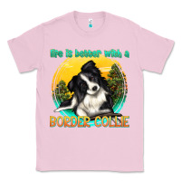 Bubblegum Pink life is better with a border collie Classic Tee - texasbilliewilder