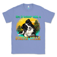 Colony Blue life is better with a border collie Classic Tee - texasbilliewilder