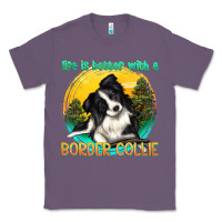 Lavender life is better with a border collie Classic Tee - texasbilliewilder