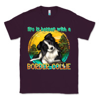 Plum life is better with a border collie Classic Tee - texasbilliewilder