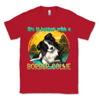 Red life is better with a border collie Classic Tee - texasbilliewilder