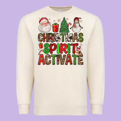 Christmas Spirit Activate Premium Sweatshirt Designed By Fadigitalartstudio