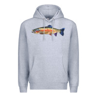 Heather Grey Rainbow Trout Premium Hoodie - LillyAllenDesigns