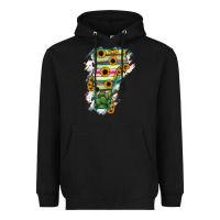Black Vermont State Map Heavyweight Hoodie - RanaPortraitStore