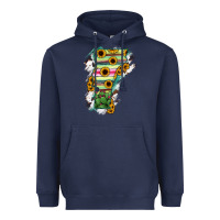 Navy Vermont State Map Heavyweight Hoodie - RanaPortraitStore