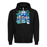 Black snowman gnome truck Zipper Hoodie - Zillion Design Studio