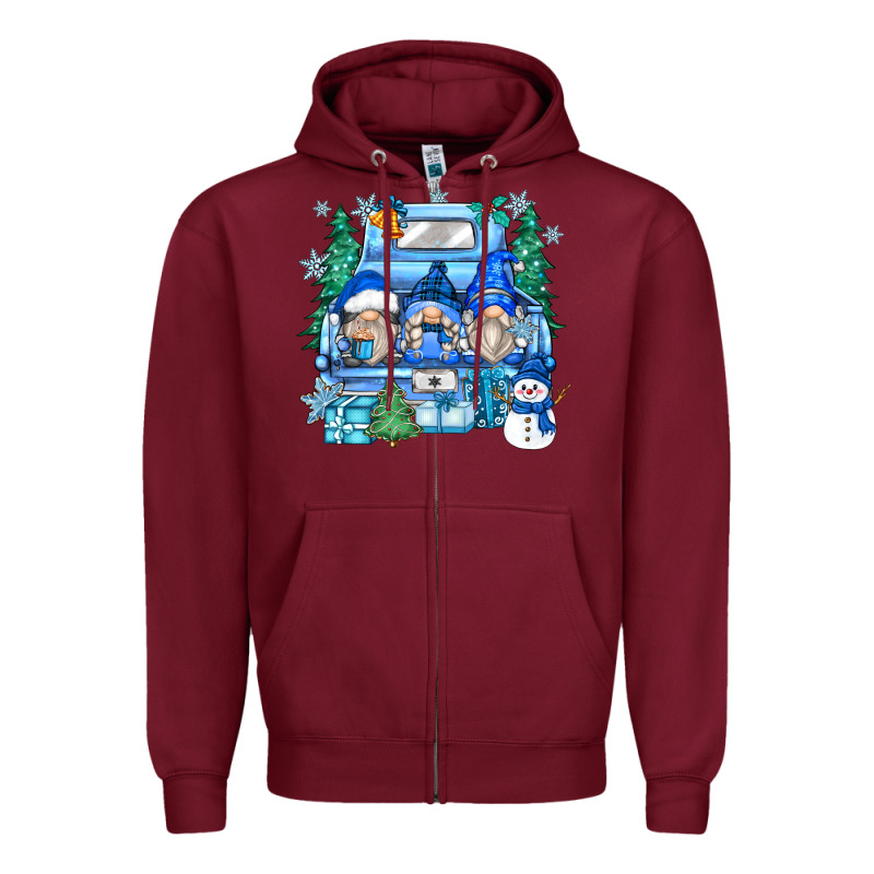 Snowman Gnome Truck Zipper Hoodie by Zillion Design Studio | Teevron