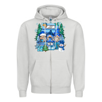 Dove Grey snowman gnome truck Zipper Hoodie - Zillion Design Studio