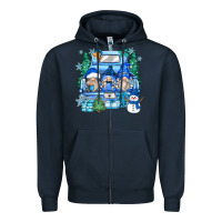 Navy snowman gnome truck Zipper Hoodie - Zillion Design Studio
