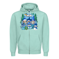 Seafoam snowman gnome truck Zipper Hoodie - Zillion Design Studio
