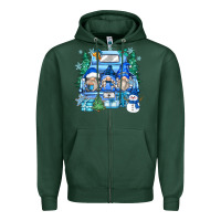 Sports Green snowman gnome truck Zipper Hoodie - Zillion Design Studio