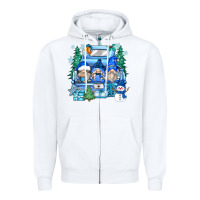 White snowman gnome truck Zipper Hoodie - Zillion Design Studio